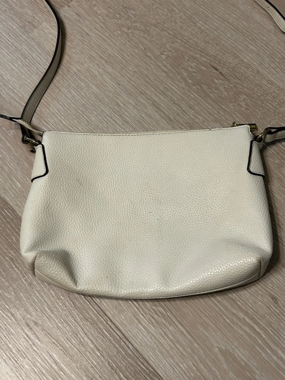 Anne Klein Faux Leather Crossbody Bag with Gold Emblem